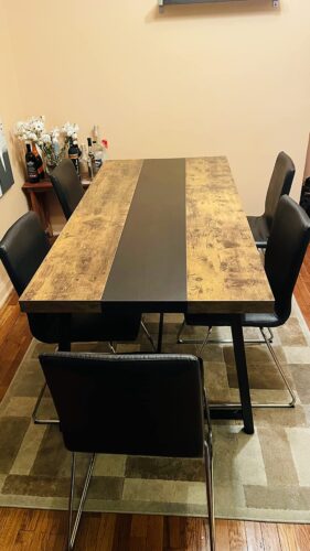 Dining Table for 8 People, 70.87" Rectangular Wood Kitchen Table photo review