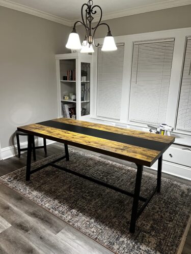 Dining Table for 8 People, 70.87" Rectangular Wood Kitchen Table photo review